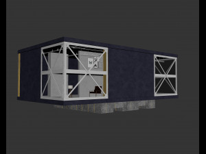 realistic exterior lake house in the woods Model 3D