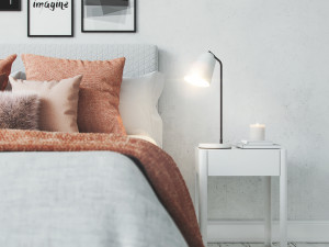 realistic scandinavian style interior bedroom corona - v-ray 3D 模型