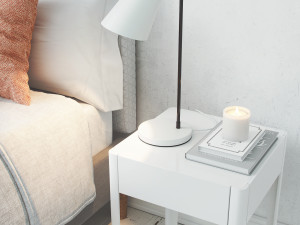 realistic scandinavian style interior bedroom corona - v-ray 3D 模型