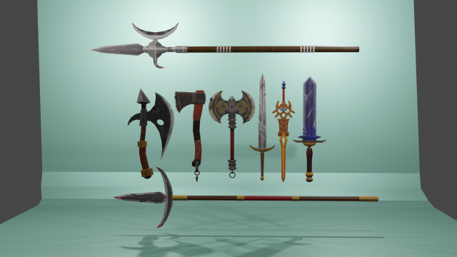 Armas medieval 3D Model .c4d .max .obj .3ds .fbx .stl .blend 