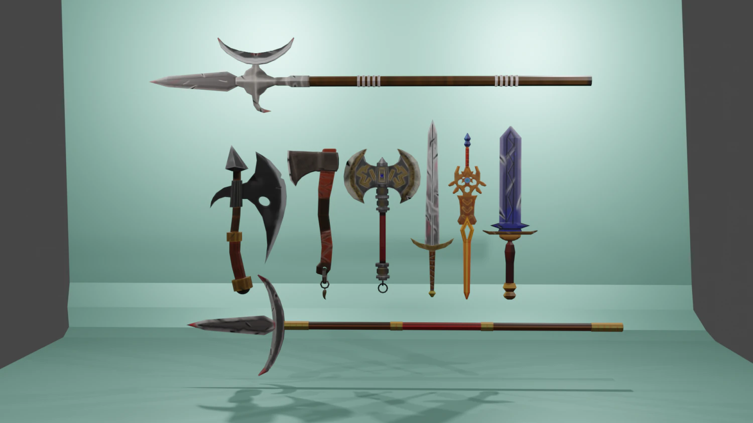 Armas medieval 3D Model .c4d .max .obj .3ds .fbx .stl .blend