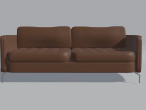 Sofá marrom 3 lugares Modelo 3D