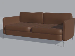 Sofa marrom 3 lugares 3D Model