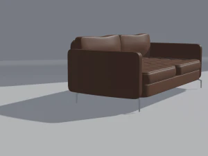 Sofa marrom 3 lugares 3D Model