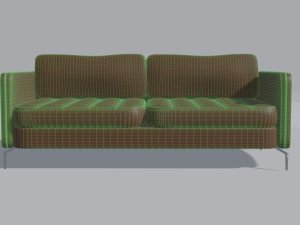 Sofa marrom 3 lugares 3Dモデル