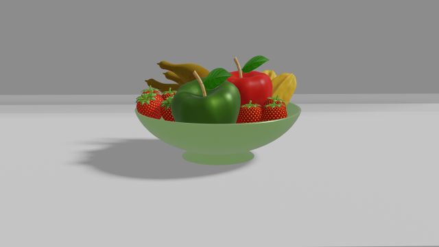 Fruteira com frutas Model 3D .c4d .max .obj .3ds .fbx .stl .blend