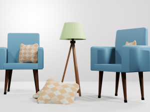 Poltrona abajur e almofada Modèle 3D