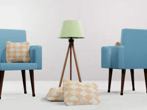 Poltrona abajur e almofada 3D Model