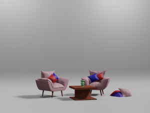Poltrona rosa 3D Модель