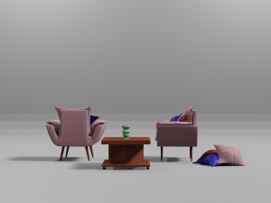 Poltrona rosa 3D Модель