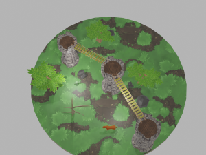 Cenario 3 torres Medieval 3D Model