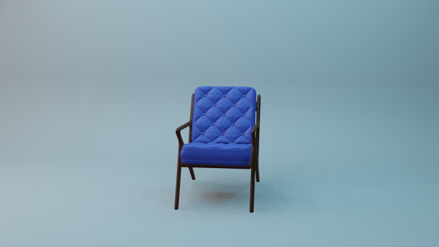Cadeira Almofadada Azul 3D Model .c4d .max .obj .3ds .fbx .stl .blend 