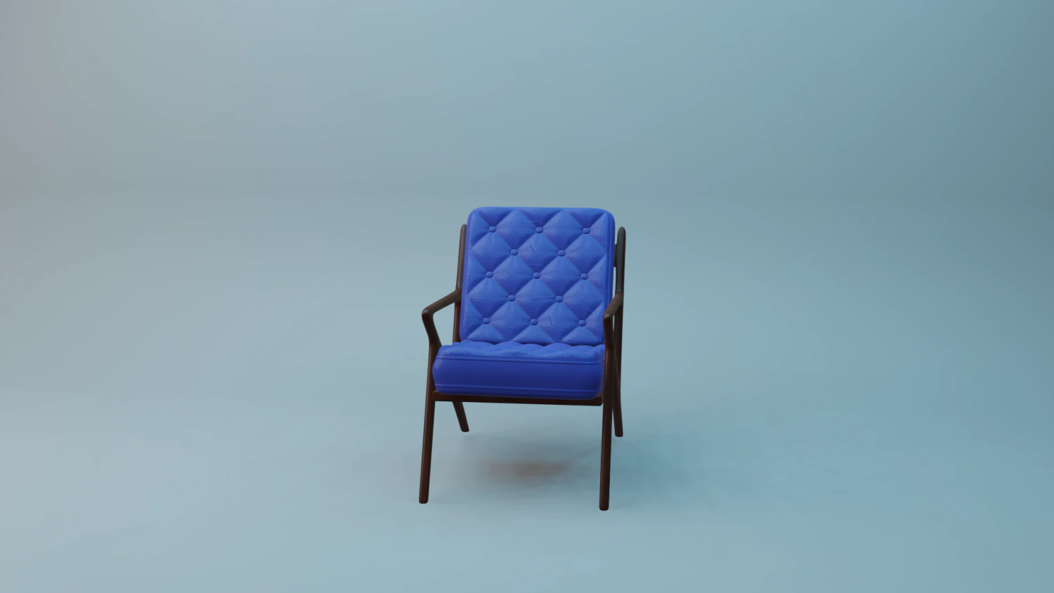 Cadeira Almofadada Azul 3D Model .c4d .max .obj .3ds .fbx .stl .blend 