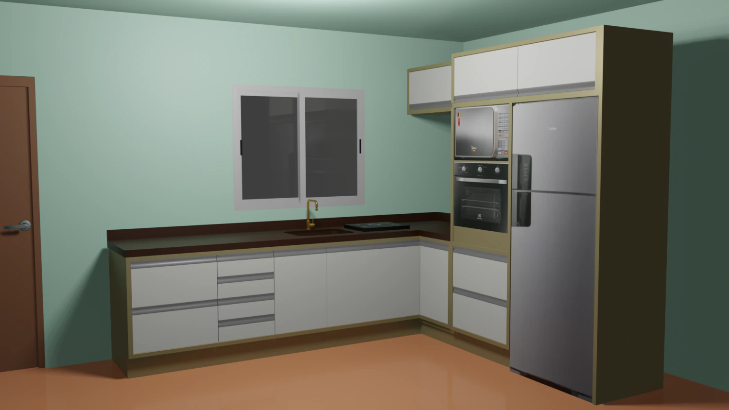 Modulado Gabinete com Armrios 3D Model .c4d .max .obj .3ds .fbx .stl .blend