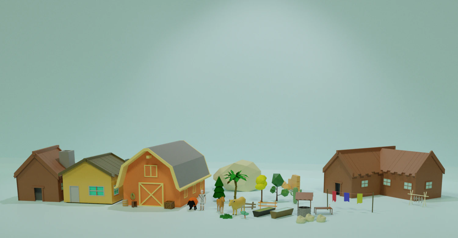 Kit para montar fazenda 3D Model .c4d .max .obj .3ds .fbx .stl .blend