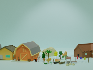 Kit para montar fazenda 3D Model