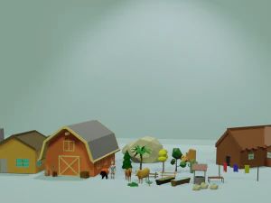 Kit para montar fazenda 3D Model