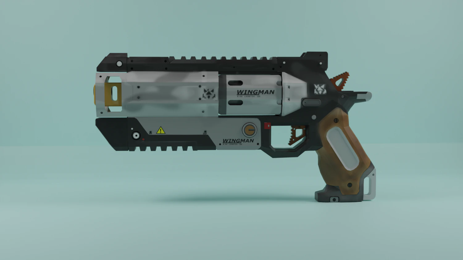 Revolver Wingman 3D Model .c4d .max .obj .3ds .fbx .stl .blend 
