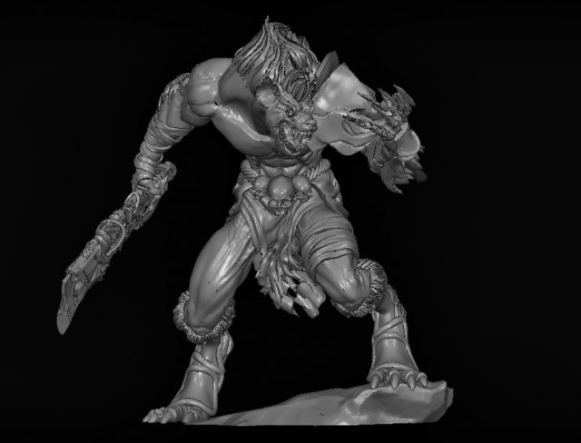 a hyena warrior 3D Model .c4d .max .obj .3ds .fbx .stl .blend 