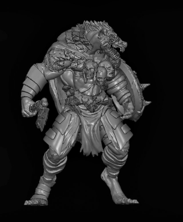 a hyena warrior Modello 3D .c4d .max .obj .3ds .fbx .stl .blend 