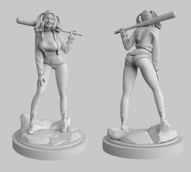 harleyquinn Model 3D .c4d .max .obj .3ds .fbx .stl .blend 