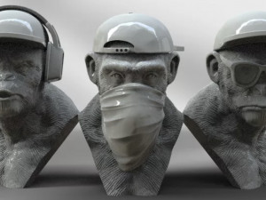3 wise monkeys Modello di stampa 3D
