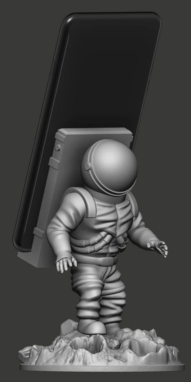 astronaute support smartphone 3D Print Model .c4d .max .obj .3ds .fbx .stl .blend