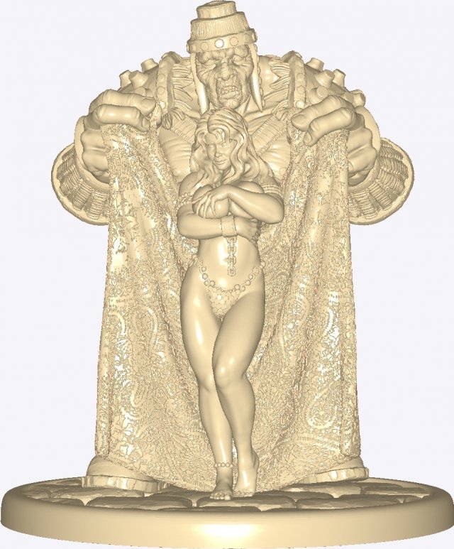 a woman and a servant 3D Print Model .c4d .max .obj .3ds .fbx .stl .blend