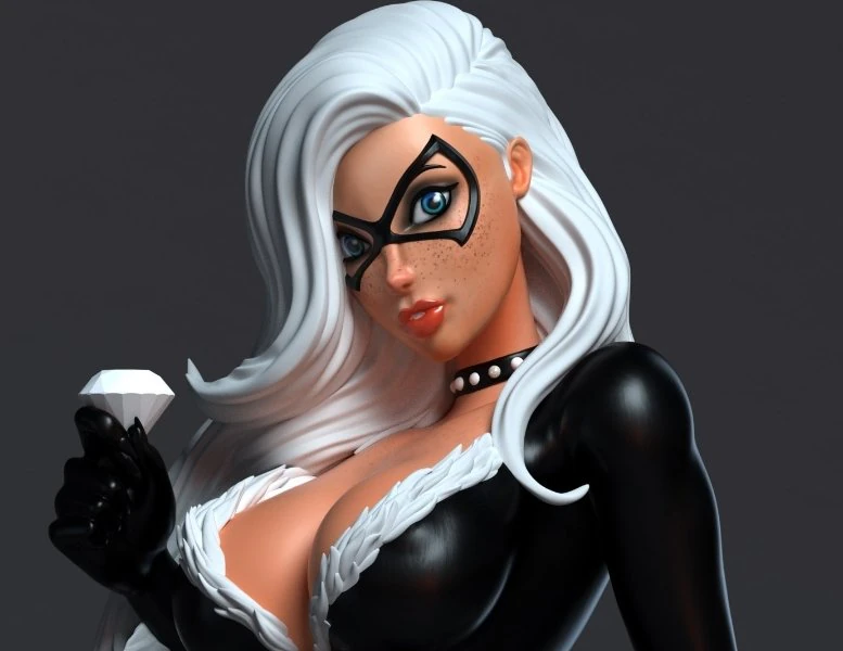 BlackCat 3D Model .c4d .max .obj .3ds .fbx .stl .blend 