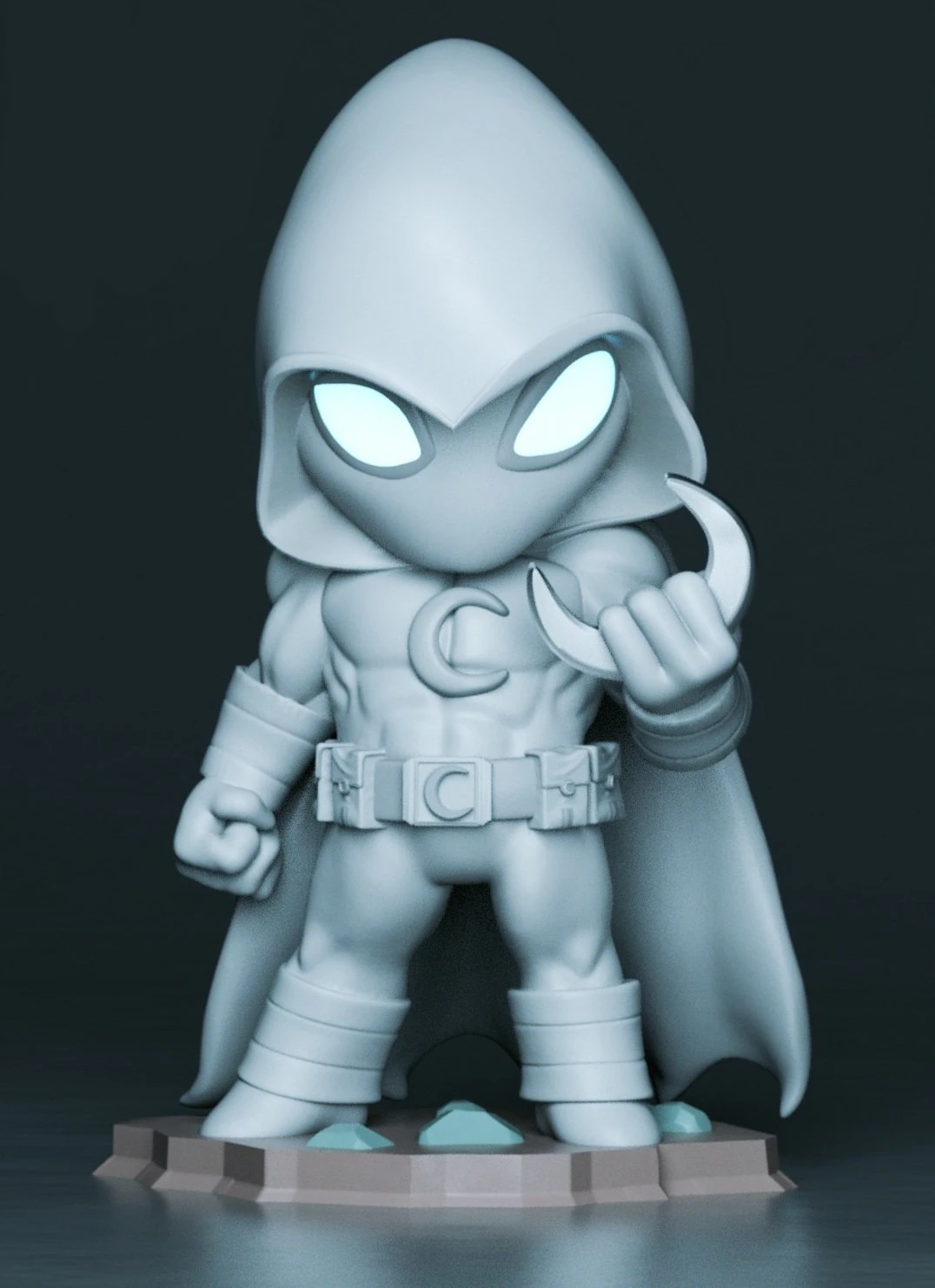 Moon Knight 3D Model .c4d .max .obj .3ds .fbx .stl .blend 