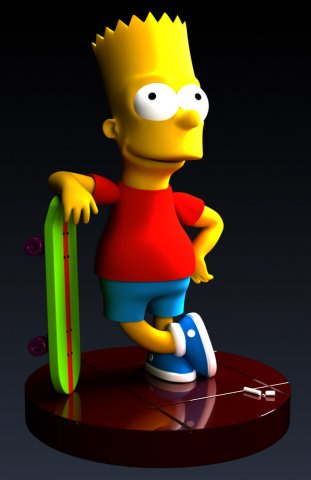 Bartskateboard 3D प्रिंट मॉडल .c4d .max .obj .3ds .fbx .stl .blend 