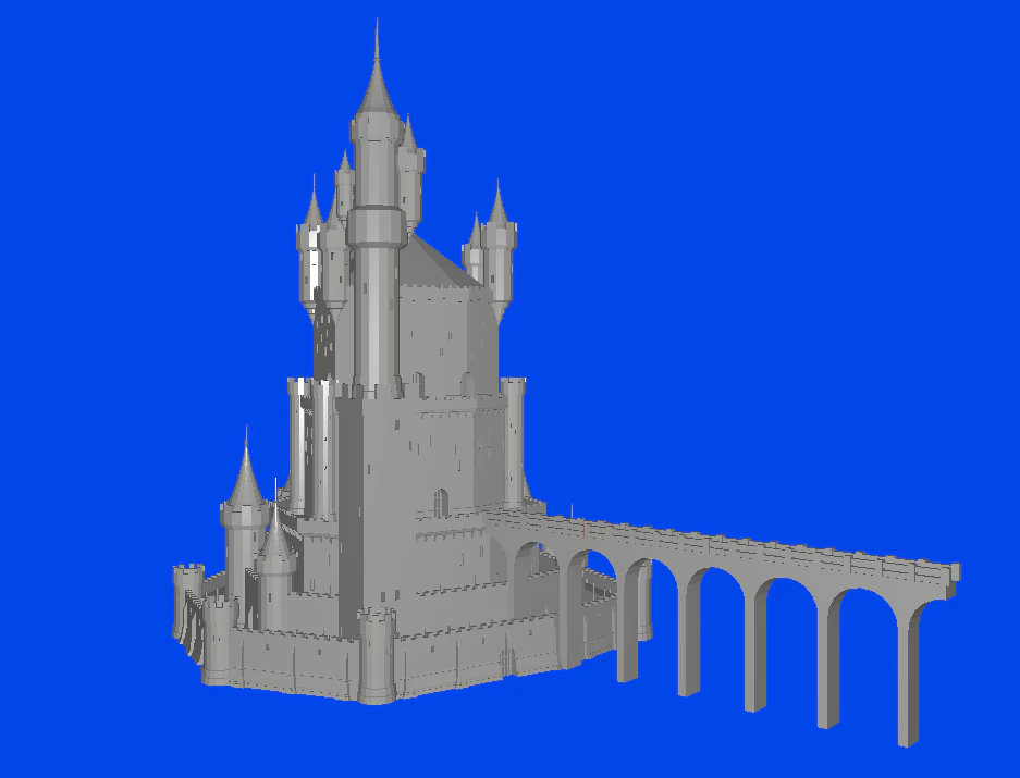 Castle 3D Print Model .c4d .max .obj .3ds .fbx .stl .blend 