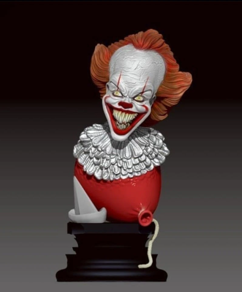 Pennywise-bust 3D Print Model .c4d .max .obj .3ds .fbx .stl .blend