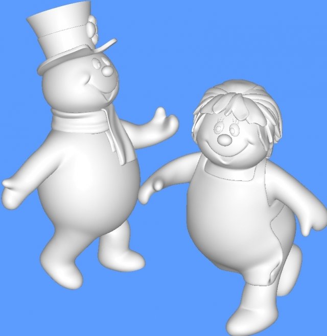 Frosty and Crystal Snowman 3D 모델 .c4d .max .obj .3ds .fbx .stl .blend 