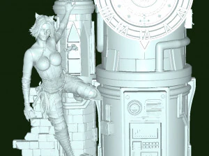 जेनेसिस संग्रहणीय वस्तुएँ - स्टीमपंक कैटवूमन 3D मॉडल