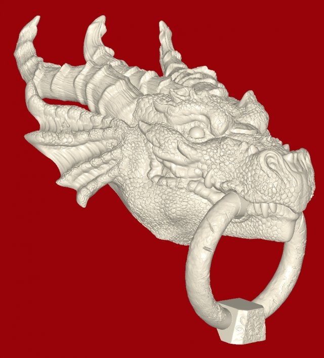 DragonDoorKnocker 3D-Druckmodell .c4d .max .obj .3ds .fbx .stl .blend 