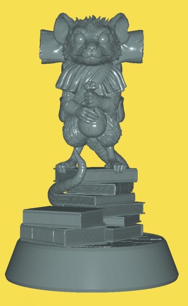 Mouse on books 3D Print Model .c4d .max .obj .3ds .fbx .stl .blend 