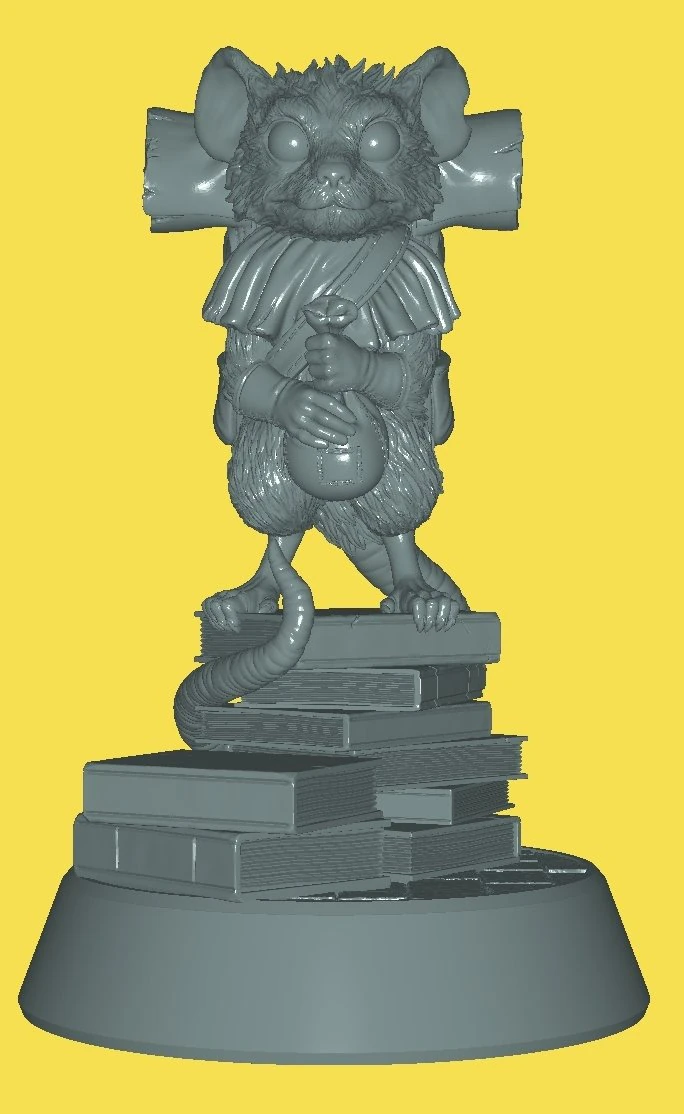 Mouse on books 3D Print Model .c4d .max .obj .3ds .fbx .stl .blend 