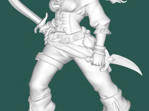 Pirata com um macaco Modelo 3D