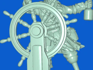 Capitaine pirate &agrave; la barre Modèle 3D