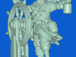 Pirate captain at the helm Model 3D
