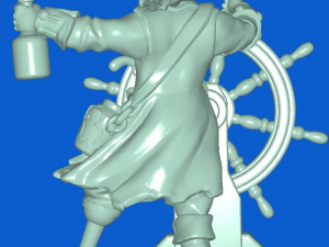 Pirate captain at the helm Model 3D