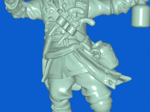 Pirate captain at the helm Model 3D