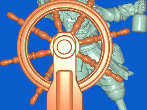 Pirate captain at the helm Model 3D