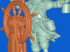 Pirate captain at the helm Model 3D