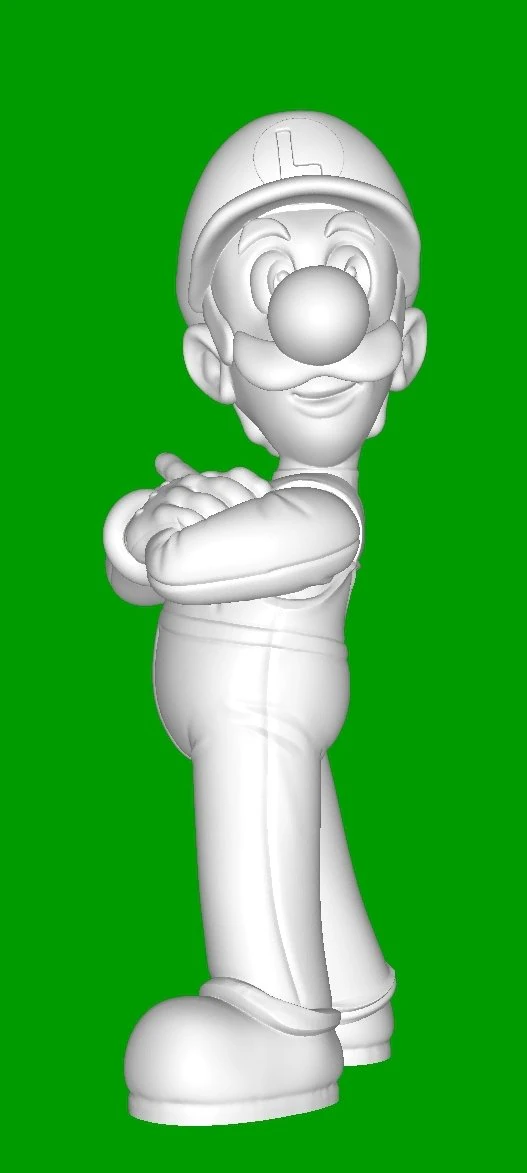 Luigi Super Mario 3D Print Model .c4d .max .obj .3ds .fbx .stl .blend 
