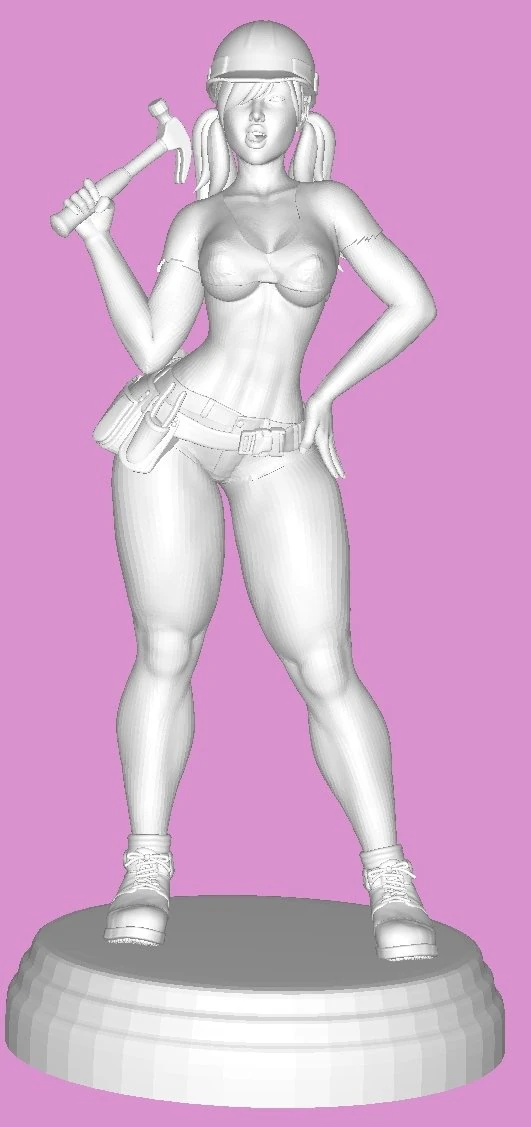 Handy Girl Pin Up 3D Print Model .c4d .max .obj .3ds .fbx .stl .blend 
