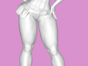 Handy Girl Pin Up 3D Print Model