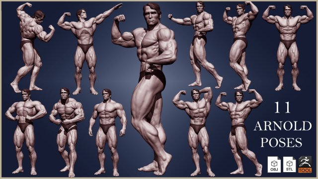 Arnold Schwarzenegger 3D 프린트 모델 .c4d .max .obj .3ds .fbx .stl .blend 