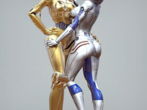 Sexy C3PO R2D2 3D Print Model